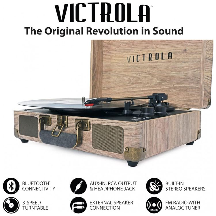 Vitrola-Toca-Discos-3-Velocidades-sem-fio-com-USB-45-RPM-foto-2