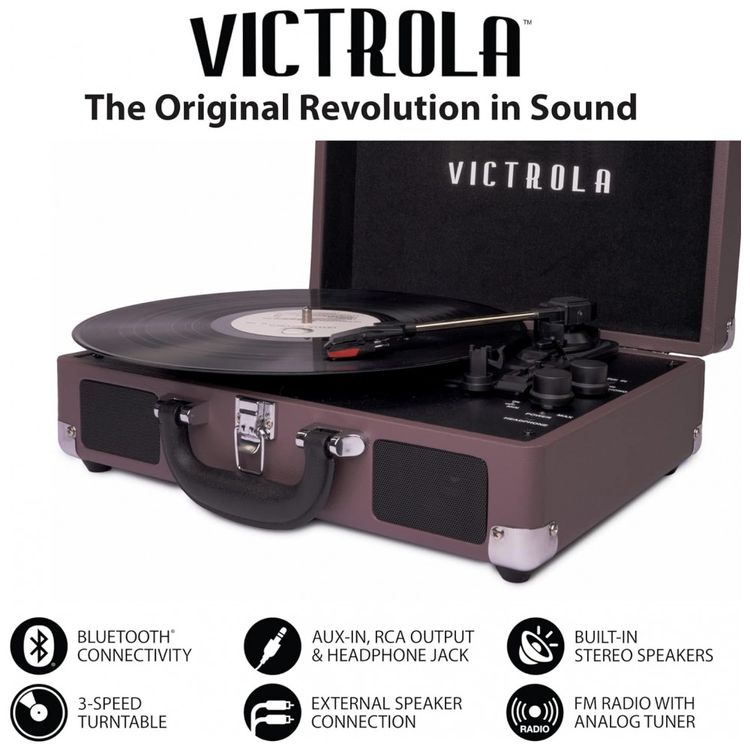 Vitrola-Toca-Discos-3-Velocidades-sem-fio-com-USB-45-RPM-foto-2