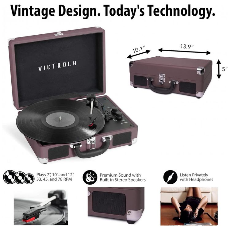 Vitrola-Toca-Discos-3-Velocidades-sem-fio-com-USB-45-RPM-foto-3