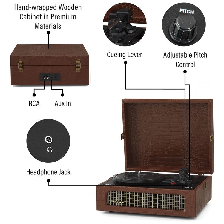 Vitrola-Toca-Discos-3-Velocidades-com-USB-45-RPM-110v-foto-2