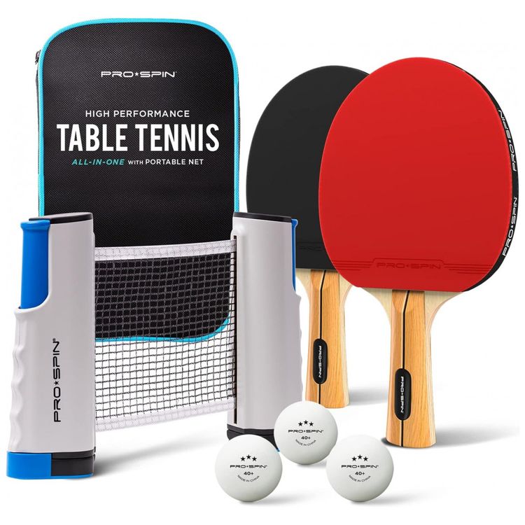 PRO-SPIN-Kit-de-Ping-Pong-com-Mesa-Portatil-2-Raquetes-3-foto-0