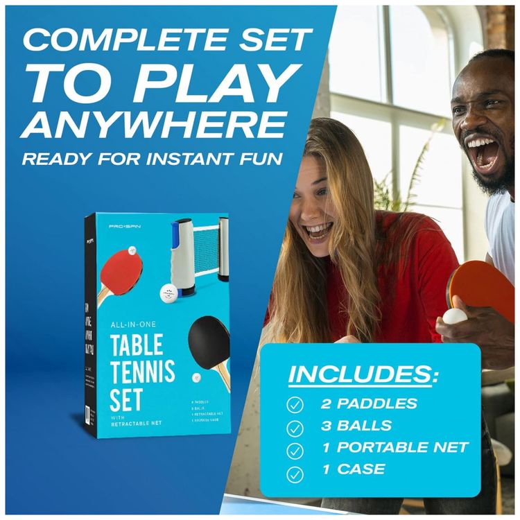 PRO-SPIN-Kit-de-Ping-Pong-com-Mesa-Portatil-2-Raquetes-3-foto-1