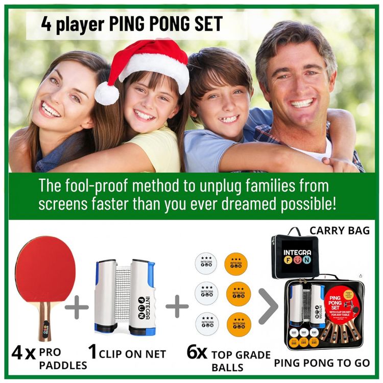 Kit-de-Ping-Pong-com-Mesa-Portatil-4-Raquetes-6-Bolas-e-foto-1