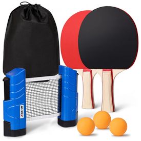 Kit-de-Ping-Pong-com-Mesa-Portatil-2-Raquetes-3-Bolas-e-foto-0