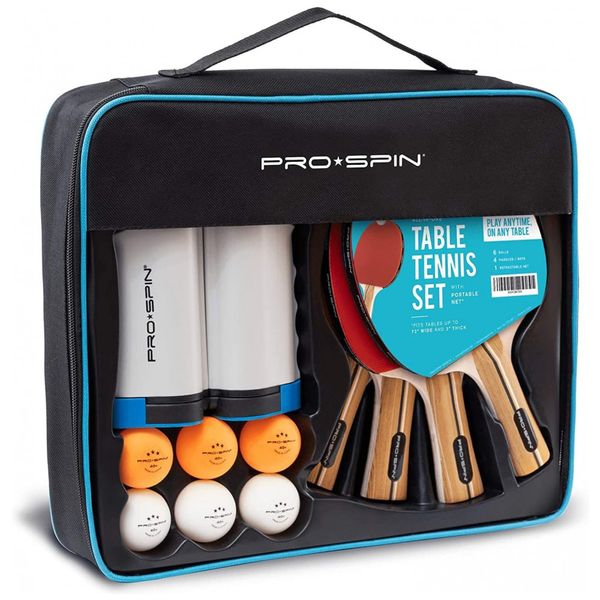 Kit-de-Ping-Pong-com-Mesa-Portatil-4-Raquetes-6-Bolas-e-foto-0