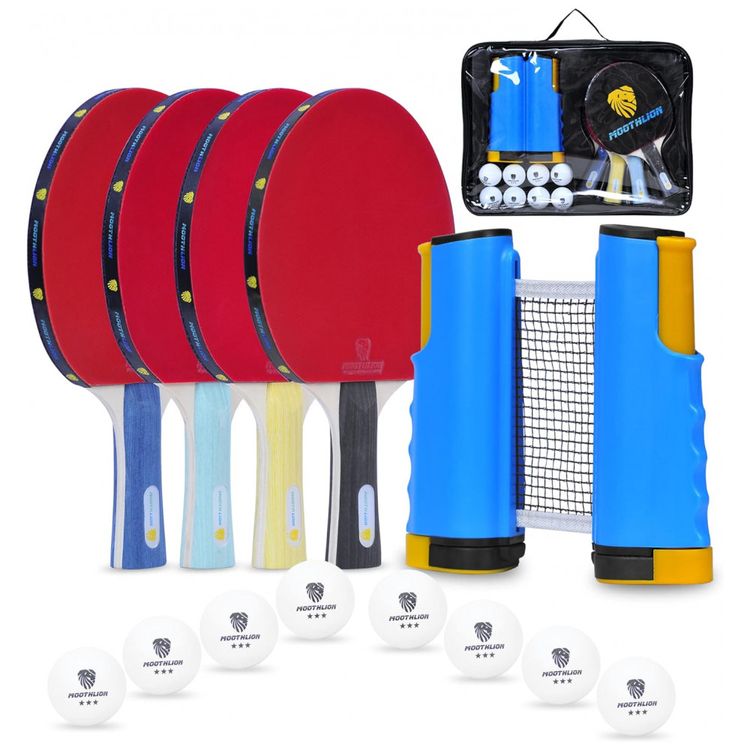 MOOTHLION-Kit-de-Ping-Pong-com-Mesa-Portatil-4-Raquetes-8-foto-0