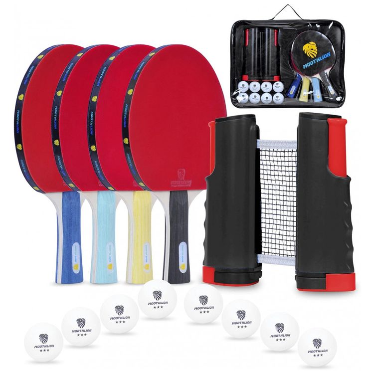 Kit-de-Ping-Pong-com-Mesa-Portatil-4-Raquetes-8-Bolas-e-foto-0