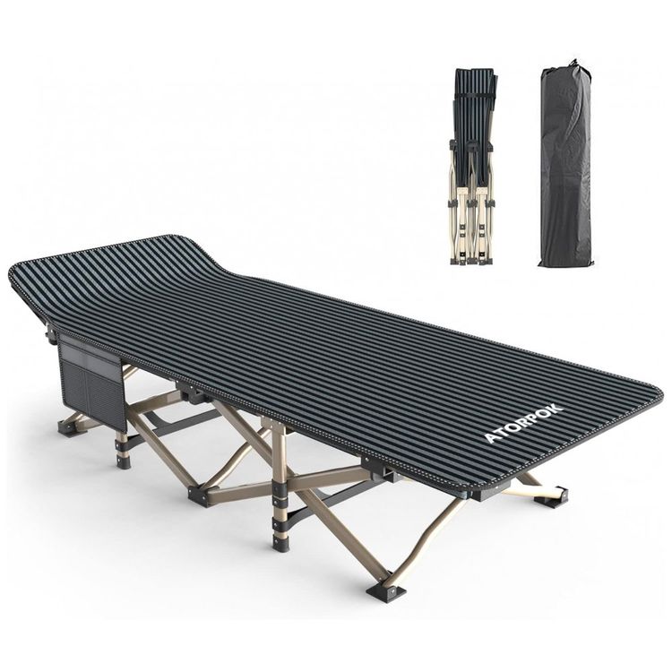 Cama-Acampamento-Camping-Dobravel-Portatil-ATORPOK-Preto-foto-0