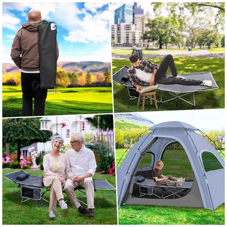 Zone-Tech-Cama-Acampamento-Camping-Dobravel-Portatil-ate-foto-4