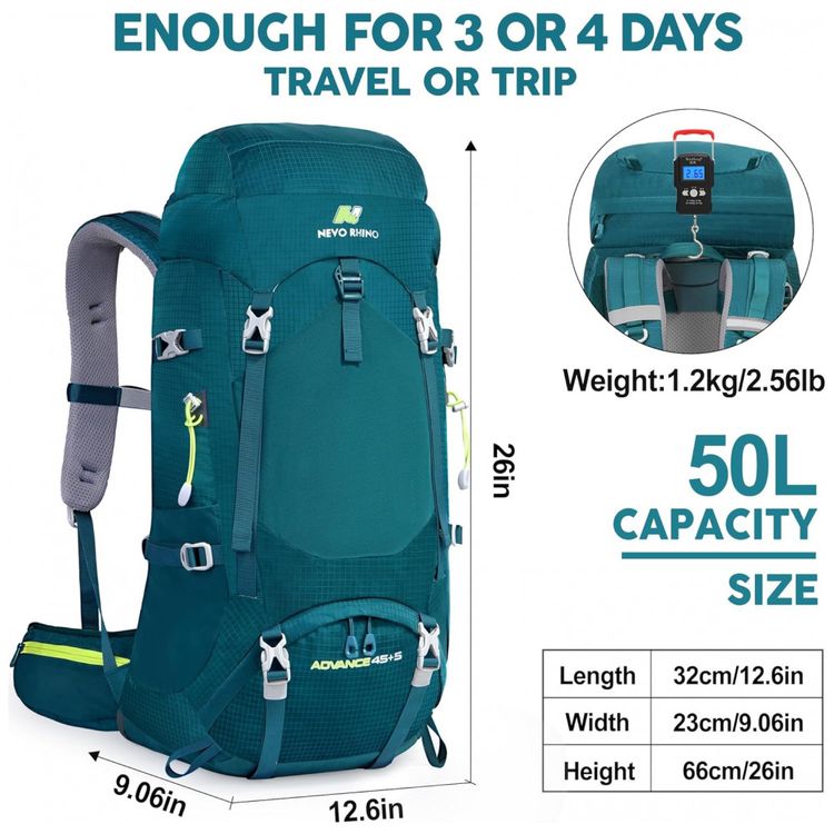 N-NEVO-RHINO-Mochila-de-Acampamento-Camping-50L-foto-2