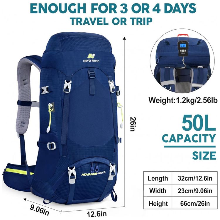 Mochila-de-Acampamento-Camping-50L-Impermeavel-N-NEVO-foto-2