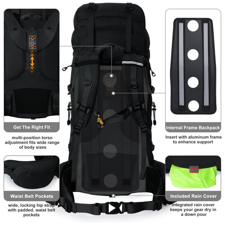 N-NEVO-RHINO-Mochila-de-Acampamento-Camping-60L-foto-3