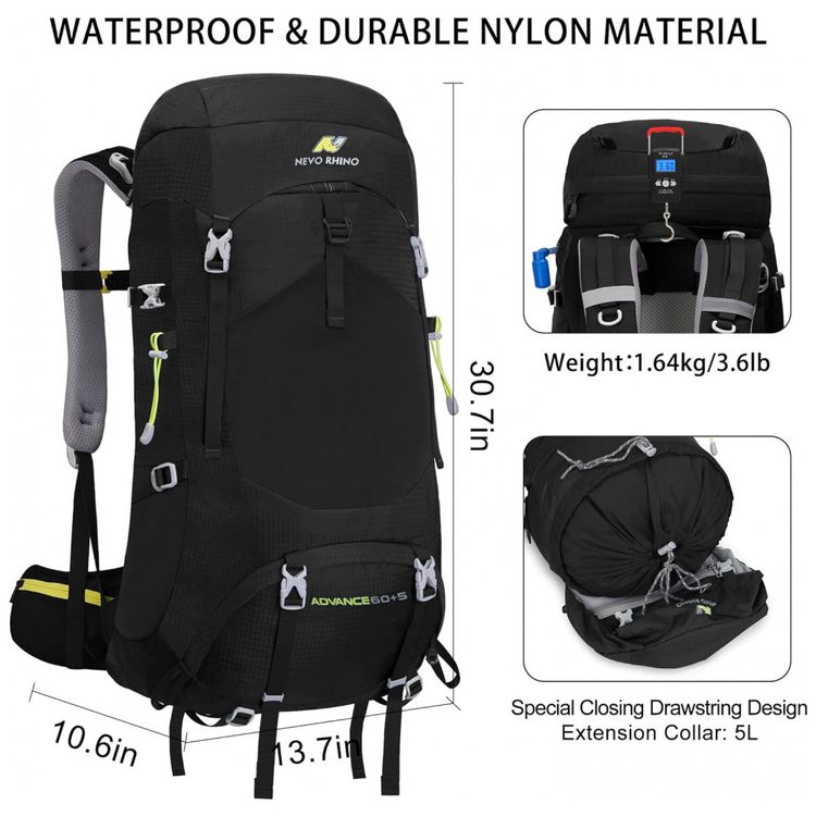 N-NEVO-RHINO-Mochila-de-Acampamento-Camping-60L-foto-2