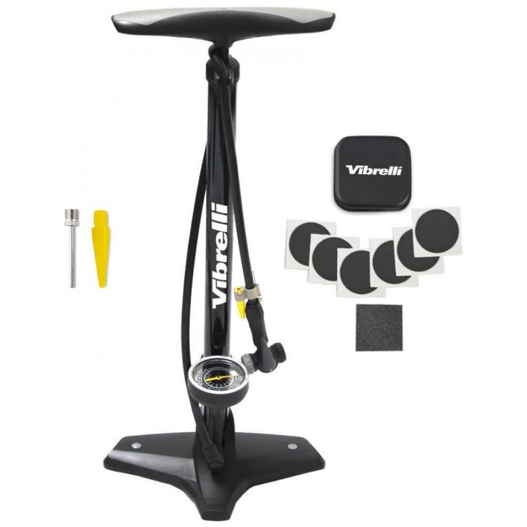 Bomba-de-Piso-Ergonomica-para-Bicicleta-com-Medidor-e-foto-0