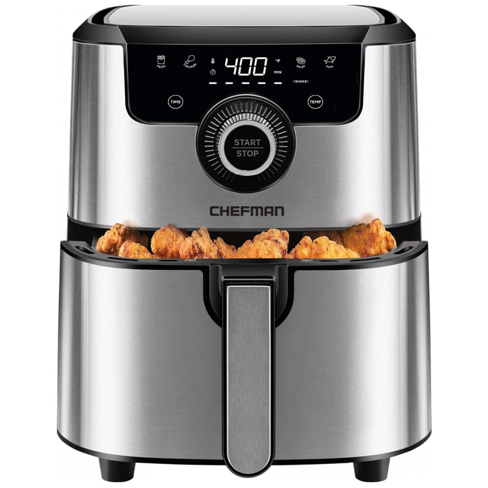 Fritadeira Elétrica Air Fryer 4.3L com Painel de Controle Digital, Temporizador e Desligamento Automático, 110V 1200W, CHEFMAN, Prata