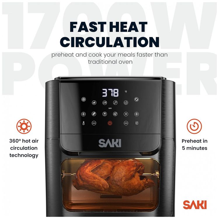 SAKI-RA018-AF-Fritadeira-Eletrica-Air-Fryer-13L-com-Painel-foto-4