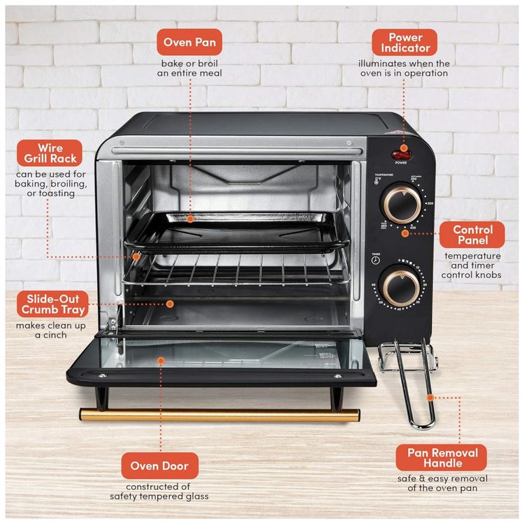 Forno-Eletrico-de-Bancada-Retro-com-4-Niveis-de-Temperatura-foto-4