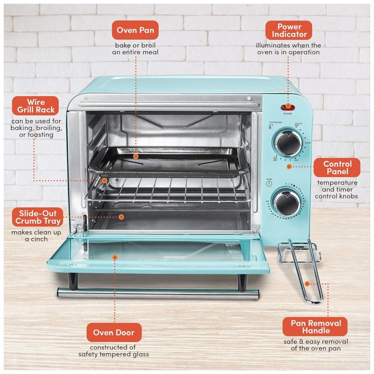 Forno-Eletrico-de-Bancada-Retro-com-5-Niveis-de-Temperatura-foto-3