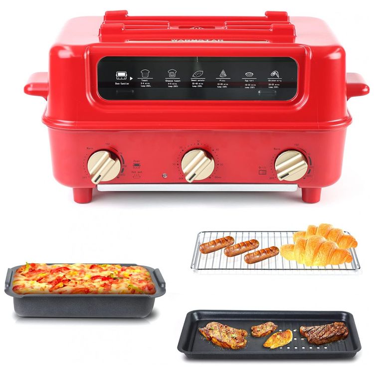 Forno-Eletrico-de-Bancada-Mini-Retro-7L-com-4-Niveis-de-foto-0