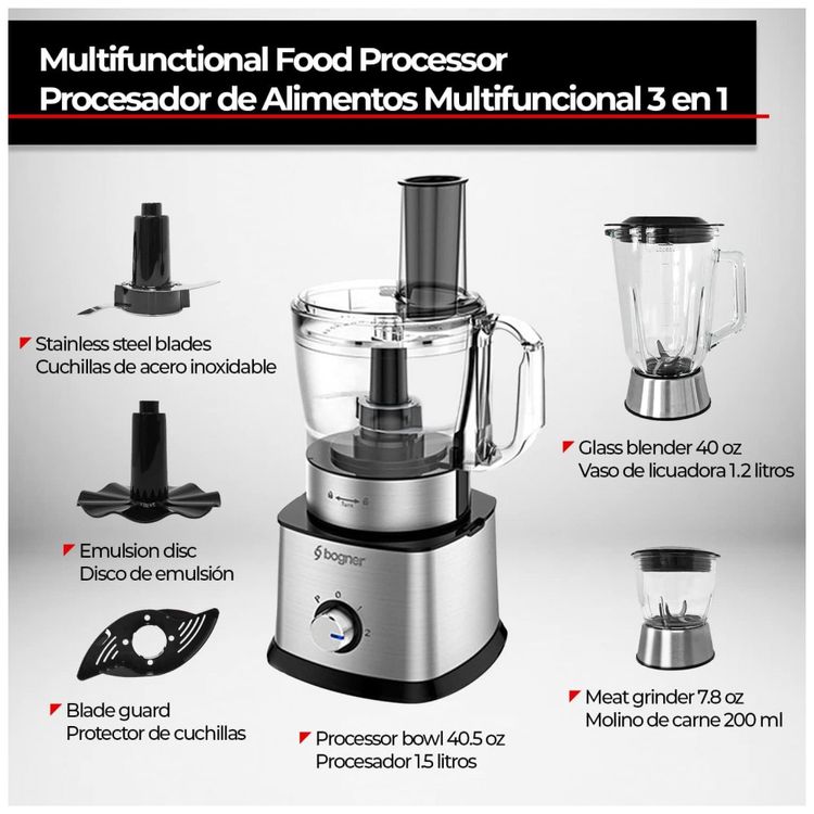 Processador-de-Alimentos-3-em-1-com-Jarra-de-Vidro-Aco-foto-1