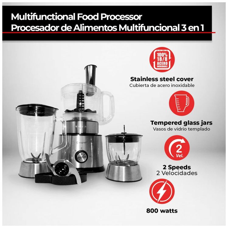 Processador-de-Alimentos-3-em-1-com-Jarra-de-Vidro-Aco-foto-2