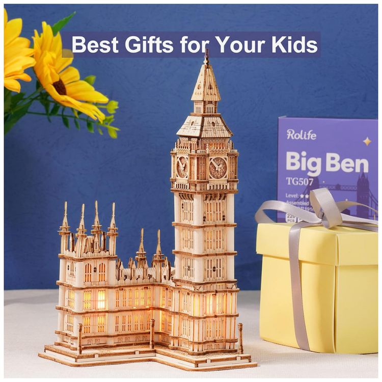 Quebra-Cabecas-3D-Arquitetura-Big-Ben-com-Led-para-Criancas-foto-3
