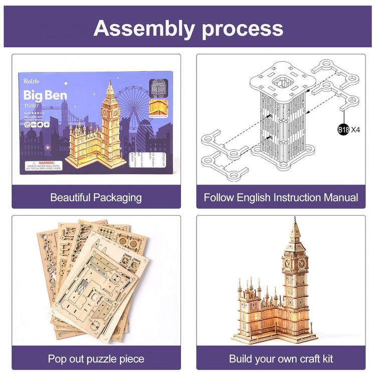 Quebra-Cabecas-3D-Arquitetura-Big-Ben-com-Led-para-Criancas-foto-5