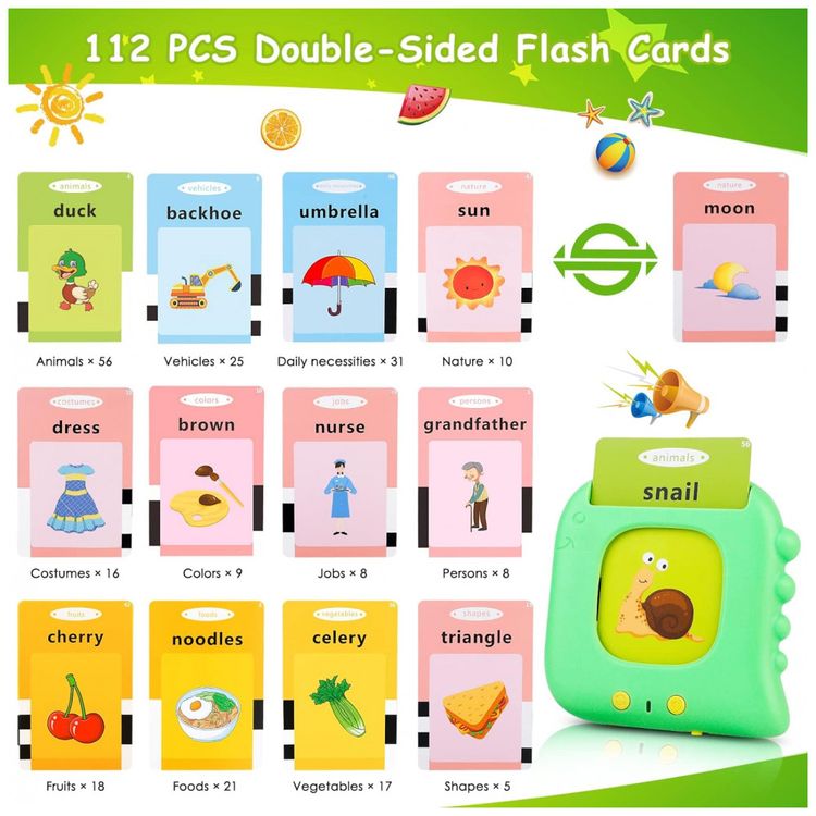Beefox-Flash-Card-em-Ingles-Educativo-224-Palavras-para-foto-1