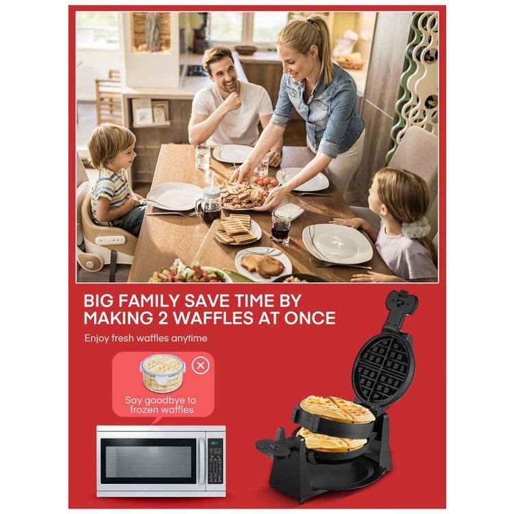 Maquina-de-Waffle-Antiaderente-e-Rotativa-8-Fatias-1400W-foto-2