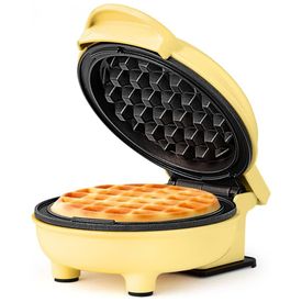 Mini-Maquina-de-Waffle-Antiaderente-Amarela-110v-HOLSTEIN-foto-0