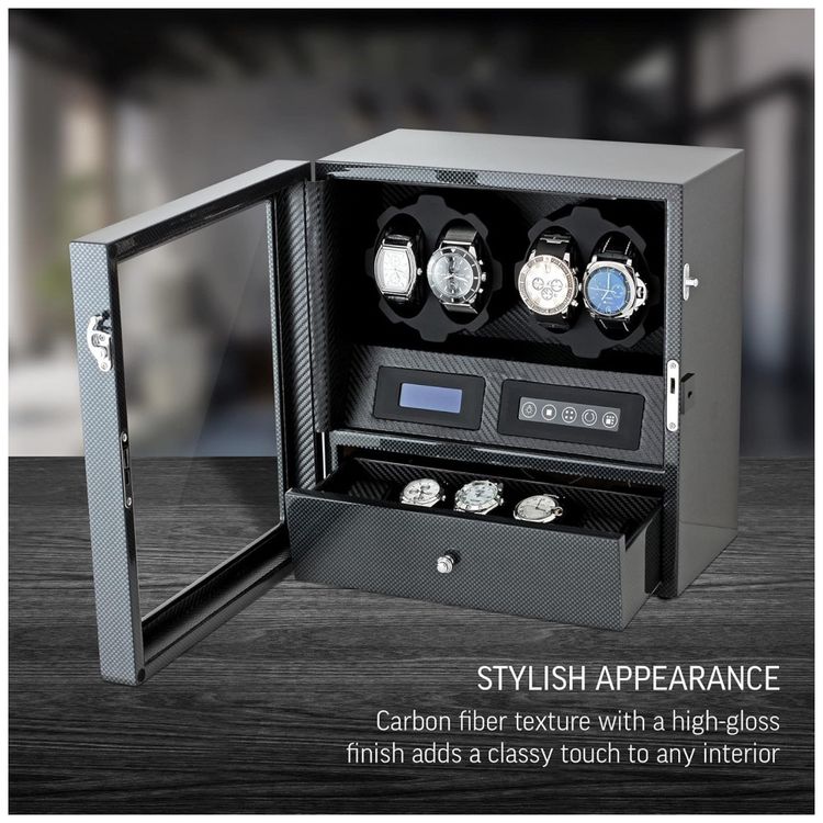 WATCH-WINDERS-Caixa-Estojo-Rotativo-Automatico-para-foto-1