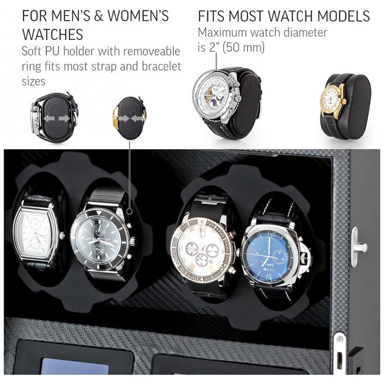 WATCH-WINDERS-Caixa-Estojo-Rotativo-Automatico-para-foto-3