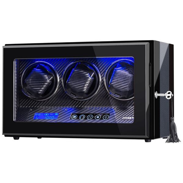 Caixa-Estojo-Rotativo-Automatico-para-Relogios-com-Luz-e-foto-0