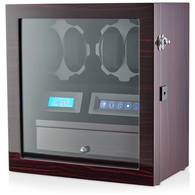 Caixa-Estojo-Rotativo-Automatico-para-Relogios-com-Luz-e-foto-0