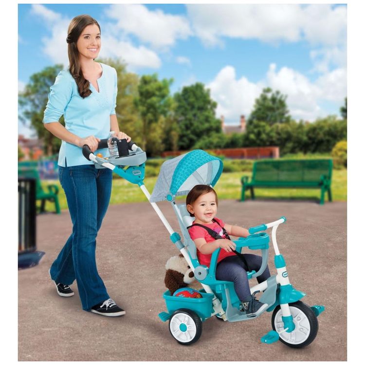 Triciclo-de-Passeio-com-4-Estagios-Protecao-para-Sol-e-Porta-foto-2