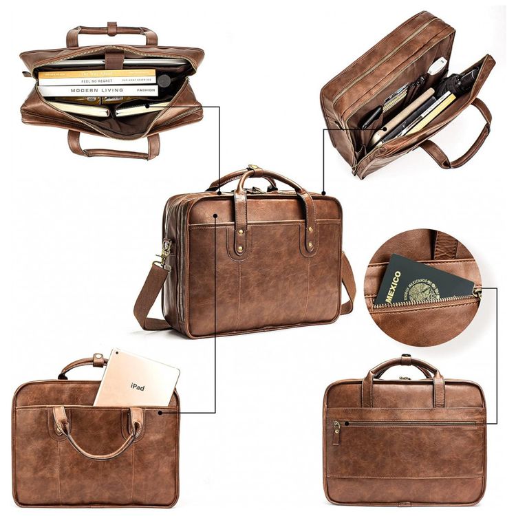 Bolsa-Maleta-de-Couro-Masculina-para-Laptop-BOSIDU-Marrom-foto-2
