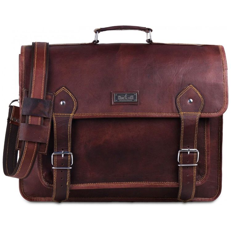 Bolsa-Maleta-de-Couro-Masculina-para-Laptop-HULSH-Marrom-foto-5