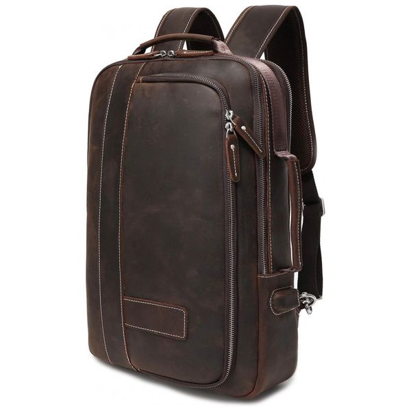 Mochila-Unissex-de-Couro-para-Laptop-LANNSYNE-LB135-Marrom-foto-0