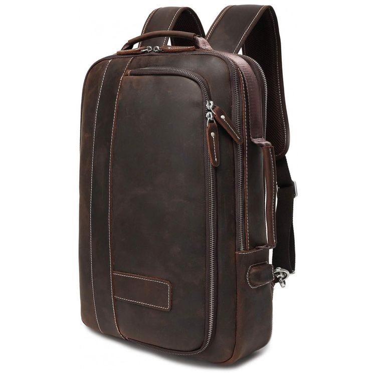 Mochila-Unissex-de-Couro-para-Laptop-LANNSYNE-LB135-Marrom-foto-0