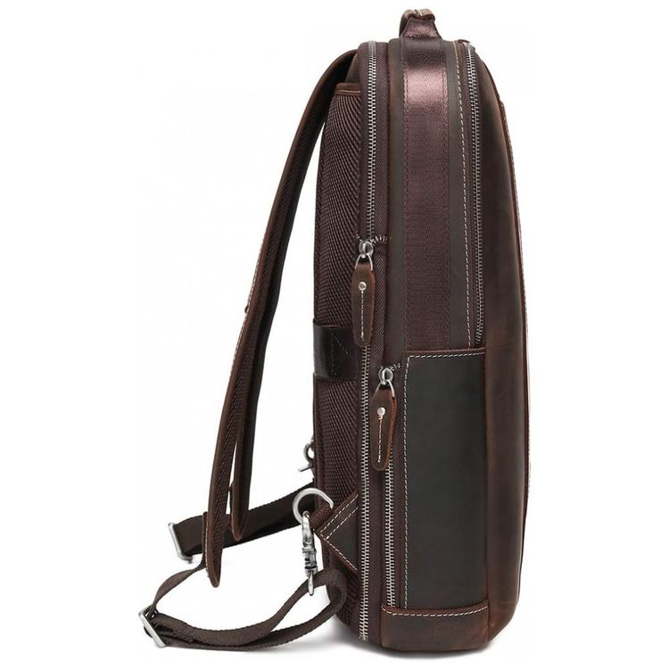 Mochila-Unissex-de-Couro-para-Laptop-LANNSYNE-LB135-Marrom-foto-2