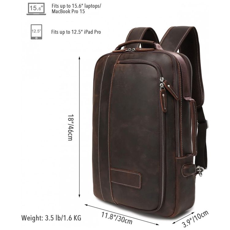 Mochila-Unissex-de-Couro-para-Laptop-LANNSYNE-LB135-Marrom-foto-5