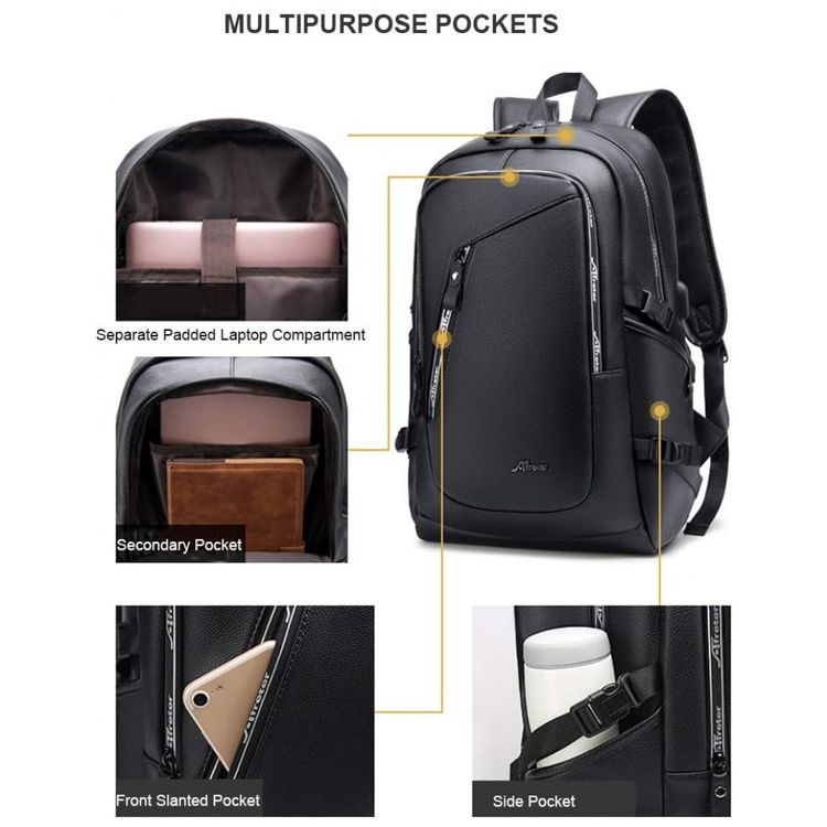 Mochila-Unissex-de-Couro-Sintetico-para-Laptop-DYJ-Preto-foto-2