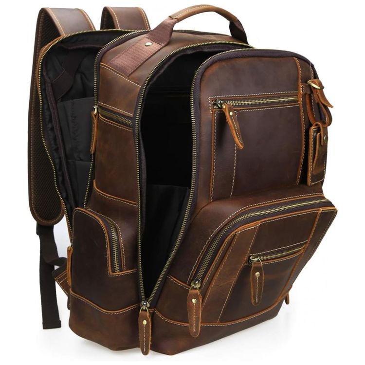 Mochila-Unissex-de-Couro-para-Laptop-LANNSYNE-LB125-Marrom-foto-3