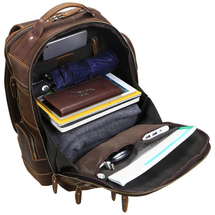 Mochila-Unissex-de-Couro-para-Laptop-LANNSYNE-LB125-Marrom-foto-4