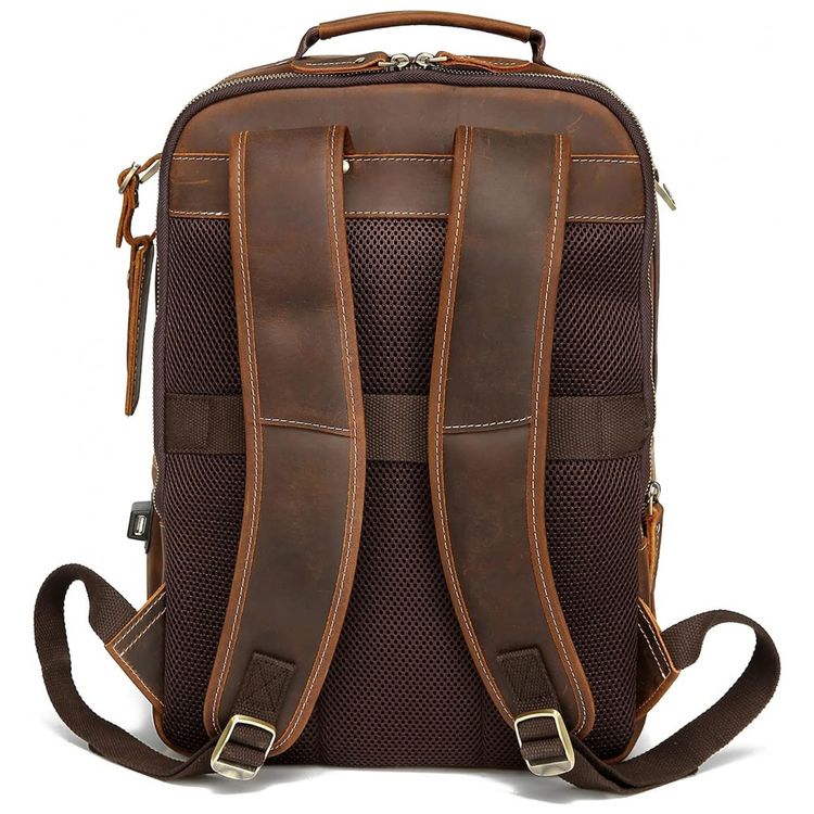 Mochila-Unissex-de-Couro-para-Laptop-LANNSYNE-LB140-Marrom-foto-2