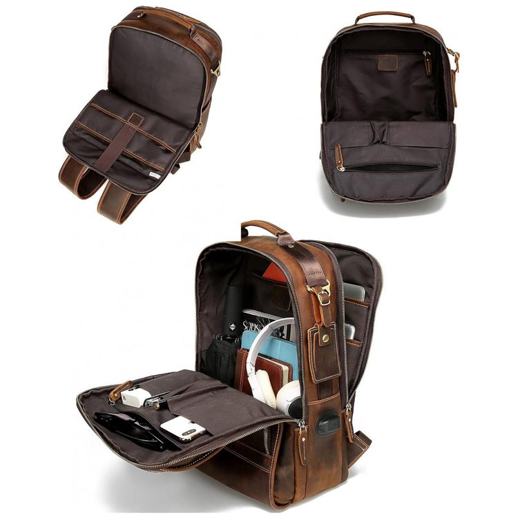 Mochila-Unissex-de-Couro-para-Laptop-LANNSYNE-LB140-Marrom-foto-3