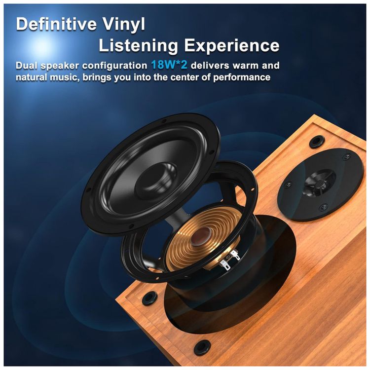 Vitrola-Toca-Discos-sem-Fio-com-Alto-Falantes-36W-Cartucho-foto-4