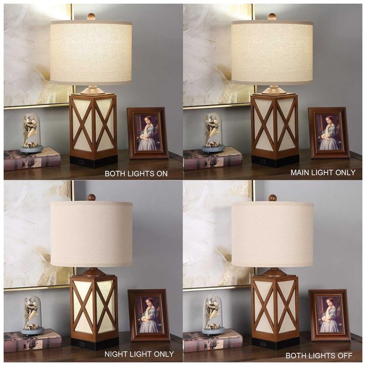 Kit-2-Luminarias-de-Mesa-Vintage-em-Metal-e-Abajur-de-foto-3