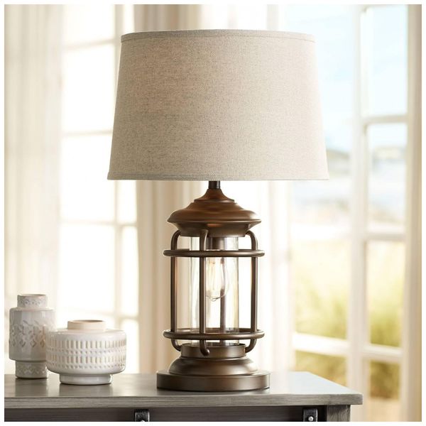 Luminaria-de-Mesa-Vintage-em-Metal-com-USB-e-Abajur-de-foto-0