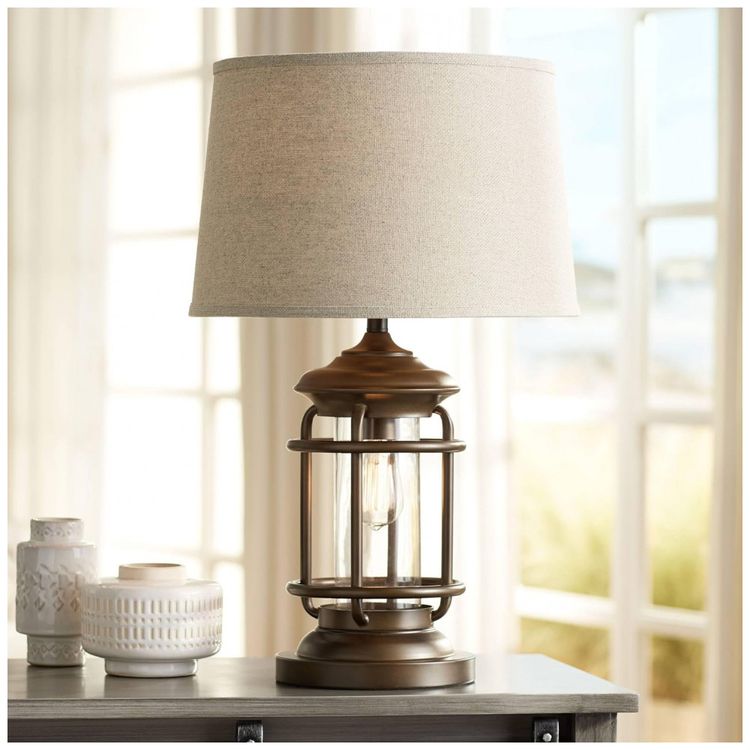 Luminaria-de-Mesa-Vintage-em-Metal-com-USB-e-Abajur-de-foto-0